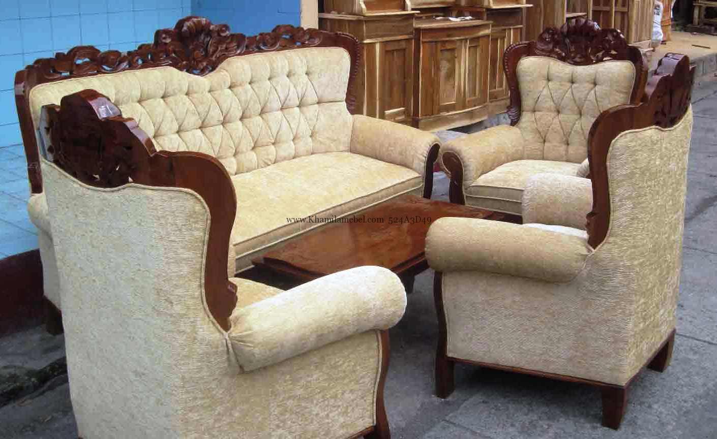 Sofa tamu minimalis kayu jati terbaru